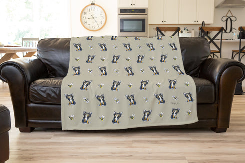 Chihuahua Black and White and Bee Throw